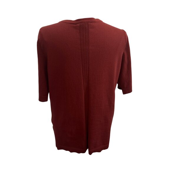 Christopher & Banks M Rust Cardigan Sweater With Short Sleeves & Button Front - Picture 3 of 8